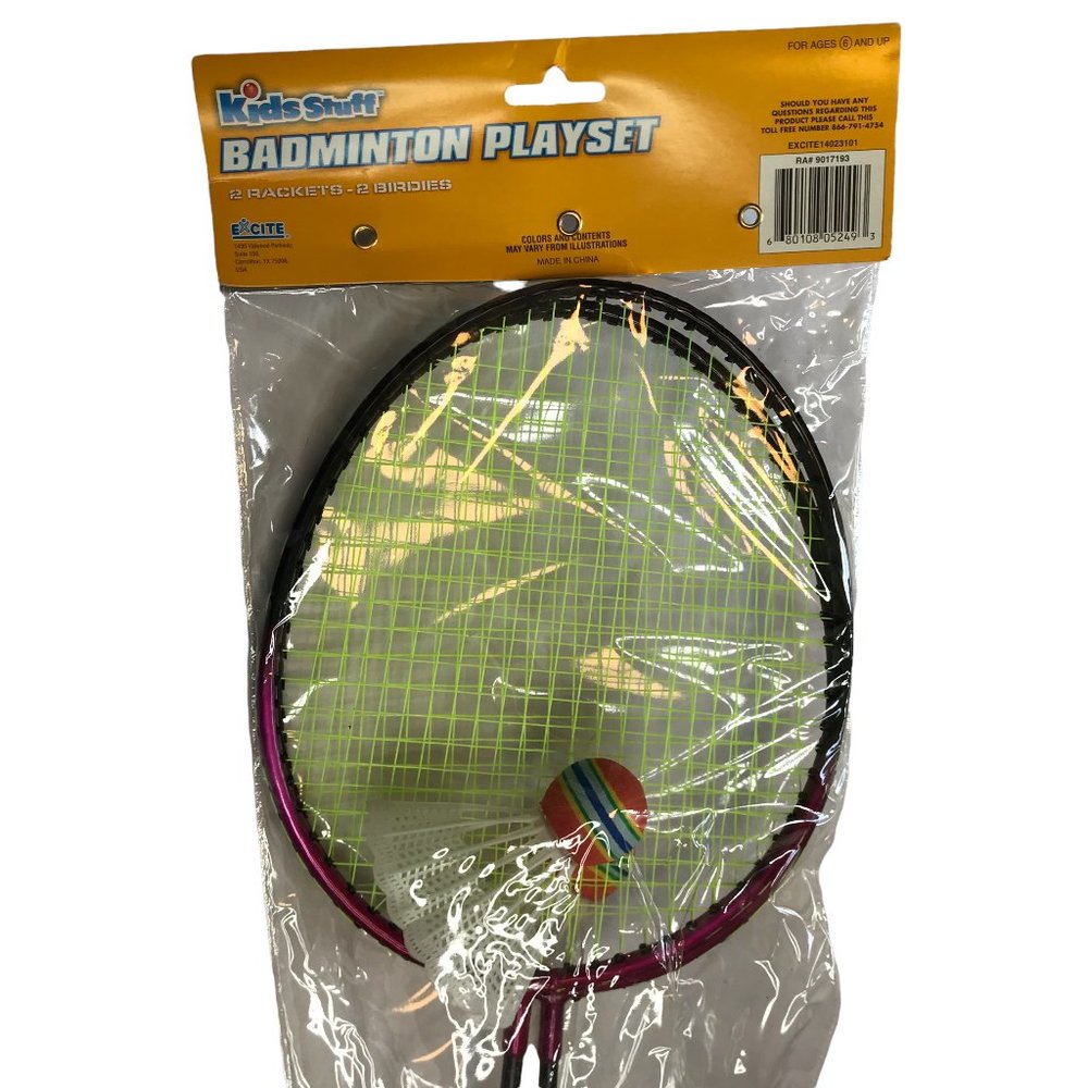 New Badminton Set, Youth / Kids, Incudes 2 Racquets and 2 Birdies
